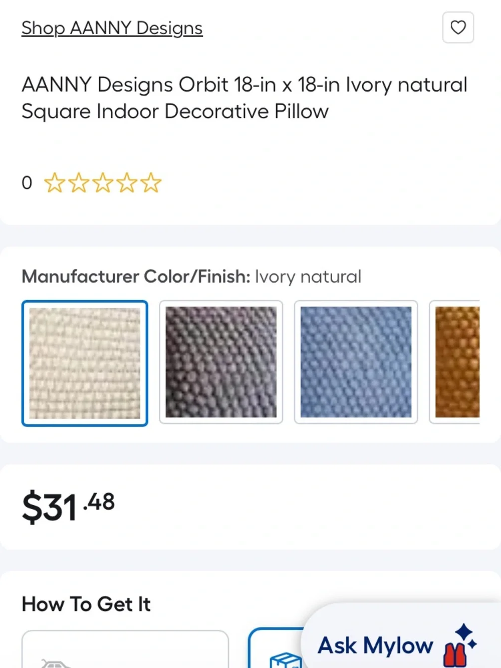 NEW✨AANNY Organic Cotton Pillow/Cushion Cover in Faded Weave 45 cm X 45 cm